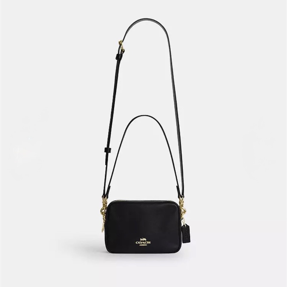 NEW Coach Mini Carey Crossbody Bag Purse Black Gold CEA02